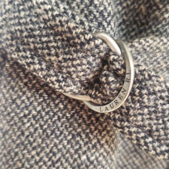 Ralph Lauren Jacket Womens sz 8 Wool Tweed Asymmetric Zip Equestrian Cinch Coat - Picture 4 of 7